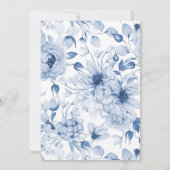 Dusty Blue Floral Bridal Shower  招待状 (裏面)
