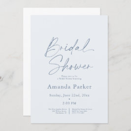 Dusty Blue Floral Bridal Shower  招待状