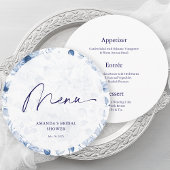 Dusty Blue Floral Bridal Shower Menu メニュー