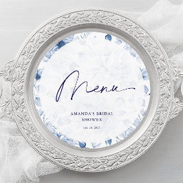 Dusty Blue Floral Bridal Shower Menu メニュー