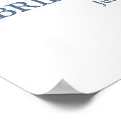 Dusty Blue Floral Bridal Shower Welcome sign ポスター (角)