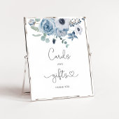 Dusty blue floral cards and gifts poster ポスター
