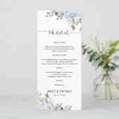 Dusty Blue Floral Eucalyptus Wedding Menu メニュー (スタンド正面)