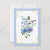 Dusty Blue Floral Garden Save the Date セーブザデート (裏面)