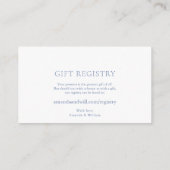 Dusty Blue Floral Gift Registry Card エンクロージャーカード (裏面)