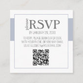 Dusty Blue Floral & Grey QR Code RSVP Card エンクロージャーカード (裏面)