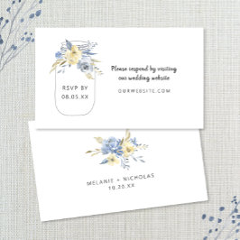 Dusty Blue Floral Mason Jar RSVP Website Card エンクロージャーカード