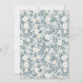 Dusty Blue Floral Modern Spring Bridal Shower 招待状 (裏面)