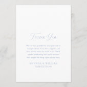 Dusty Blue Floral Monogram Thank You Card サンキューカード (裏面)