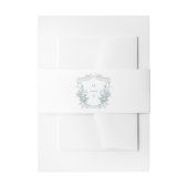 Dusty Blue Floral Monogram Wedding Crest 招待状ベリーバンド (正面例)