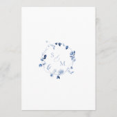 Dusty Blue Floral Monogram Wedding Details Card  招待状 (裏面)