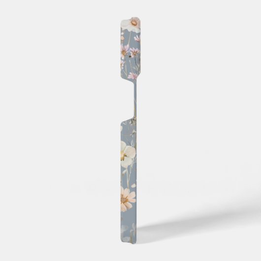 Dusty Blue Floral Personalized  iPhoneケース (右側面)