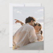 Dusty Blue Floral Photo Save the Date セーブザデート (裏面)