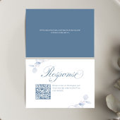 Dusty Blue Floral QR Code Wedding RSVP