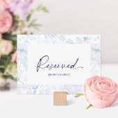Dusty Blue Floral Reserved Seating Card  招待状