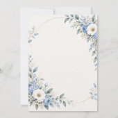 Dusty Blue Floral Save the Date Card カード (裏面)