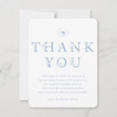 Dusty Blue Floral Thank You Card | Baby Shower サンキューカード (正面)