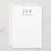 Dusty Blue Floral Watercolor Frame Wedding Invitat 招待状 (裏面)