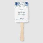 Dusty Blue Floral Watercolor Wedding ハンドファン (正面)
