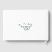Dusty Blue Floral Watercolor White Wedding ゲストブック (裏面)