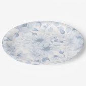Dusty Blue Floral Wedding ペーパープレート (アングル)