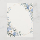 Dusty Blue Floral Wedding Details Card ノートカード (裏面)