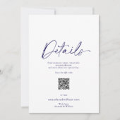 Dusty Blue Floral Wedding Details Card 招待状 (正面)