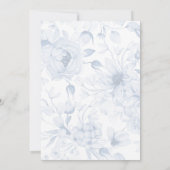 Dusty Blue Floral Wedding Details Card 招待状 (裏面)
