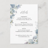 Dusty Blue Floral Wedding Details, Info エンクロージャーカード (正面)