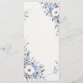 Dusty Blue Floral Wedding Menu Card カード (裏面)