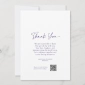 Dusty Blue Floral Wedding Menu & Thank You Card 招待状 (裏面)