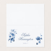 Dusty Blue Floral Wedding Place Card (外部フラット)
