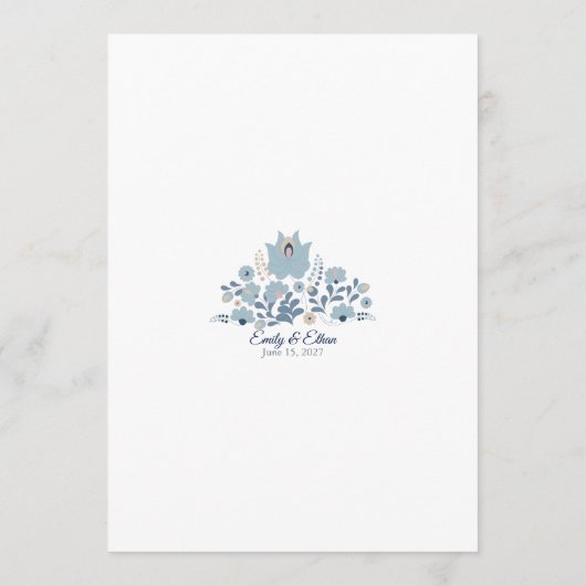 Dusty Blue Floral Wedding Program プログラム (裏面)