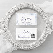 Dusty Blue Floral Wedding Registry Card  エンクロージャーカード