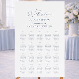 Dusty Blue Floral Wedding Seating Chart