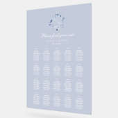 Dusty Blue Floral Wedding Seating Chart  アクリルサイン (傾斜)
