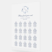 Dusty Blue Floral Wedding Seating Chart  アクリルサイン (傾斜)