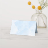 Dusty Blue Floral Wedding Table Number プレイスカード (裏面)