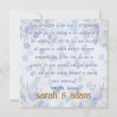 Dusty Blue Floral Wedding Thank You Card (裏面)