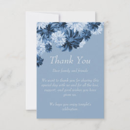 Dusty Blue Floral Wedding Thank You Card サンキューカード