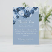 Dusty Blue Floral Wedding Thank You Card サンキューカード (スタンド正面)