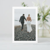 Dusty Blue Floral Wedding Thank You Card  案内状 (スタンド正面)