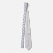 Dusty Blue Florals & Stripes - Neck Tie ネクタイ (裏面)
