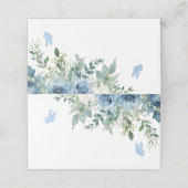 Dusty Blue Flowers Wedding プレイスカード (外部開封)