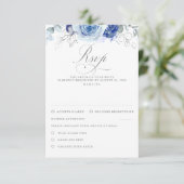 Dusty Blue Flowers Wedding RSVP (スタンド正面)