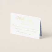 Dusty Blue Foil Rsvp Kindly Reply enclosure card 箔カード (正面)