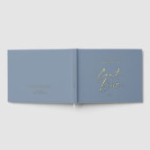 Dusty Blue Foil Wedding Guest Book ゲストブック (全面)