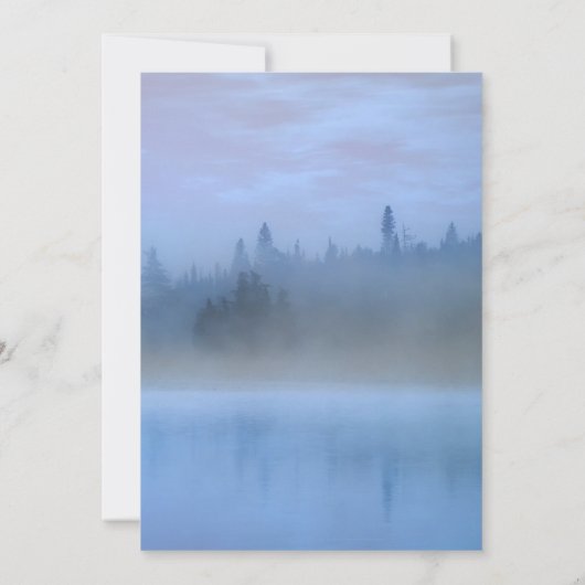 dusty blue forest landscape bridal shower 招待状 (裏面)