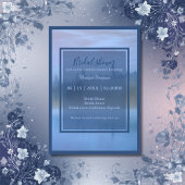 dusty blue forest landscape bridal shower 招待状