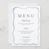 Dusty Blue French Estate Wedding Menu Card 招待状 (正面)